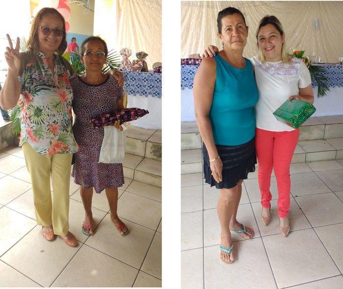 Aristeu Carvalho (Crédito: Ex-Secretária de Saúde Maria da Conceição e Joselândia Silva entregando os brindes do sorteio)