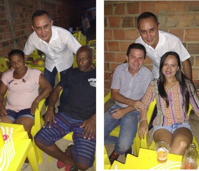 Foto a esquerda Aristeu, Maria dos Anjos e Domar e a foto a direita Júnior e sua esposa Lindinalva (Crédito: Edilene Lima)