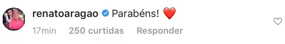 Renato Aragão também parabenizou Alok e Romana — Foto: Reprodução/Instagram Renato Aragão também parabenizou Alok e Romana — Foto: Reprodução/Instagram