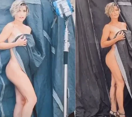 Aos 46 anos Flávia Alessandra posa nua coberta só por lençol fotos