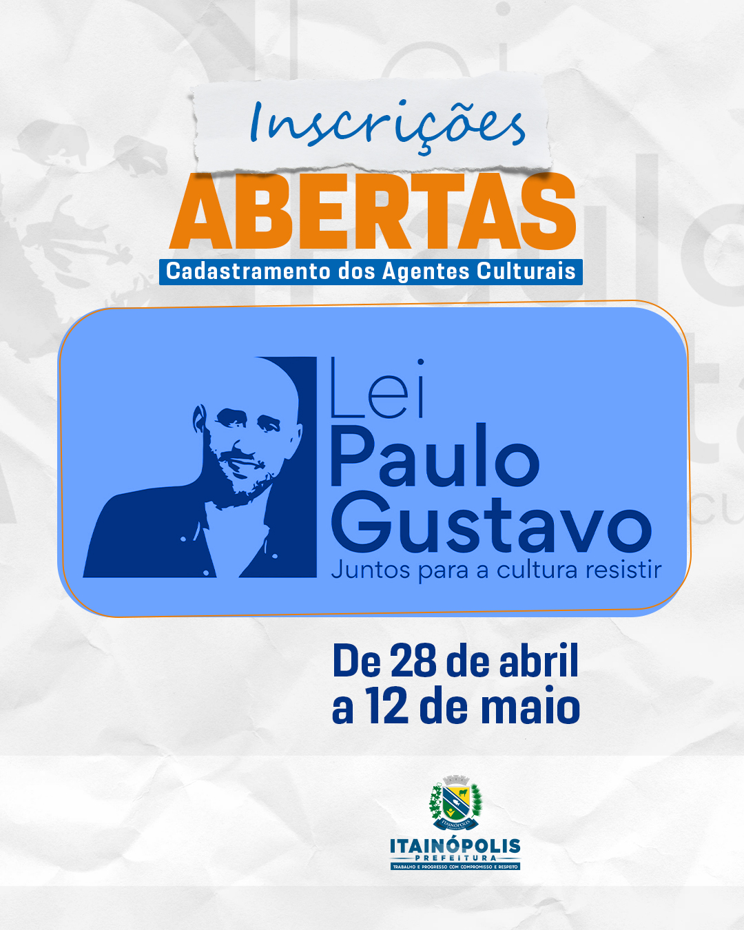 ITAINÓPOLIS: Prefeitura lança chamamento de Cadastro dos Agentes Culturais. - Imagem 1