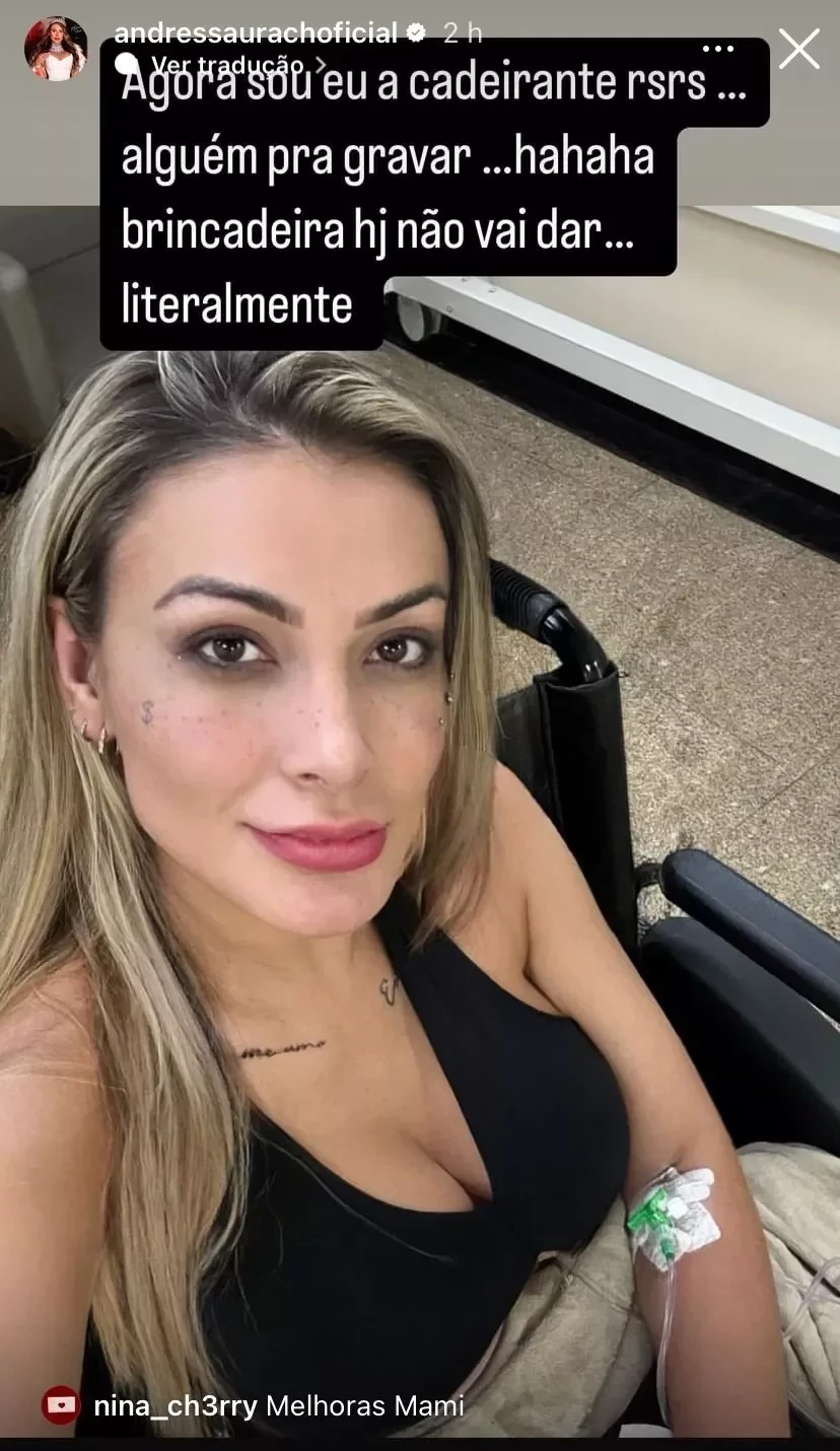 Andressa Urach precisou usar cadeira de rodas após sexo grupal 