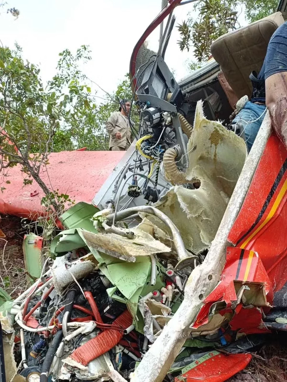 De acordo com informações preliminares, a aeronave monomotor estava aplicando defensivos agrícolas quando o acidente ocorreu. — Foto: Divulgação/ Redes Sociais 