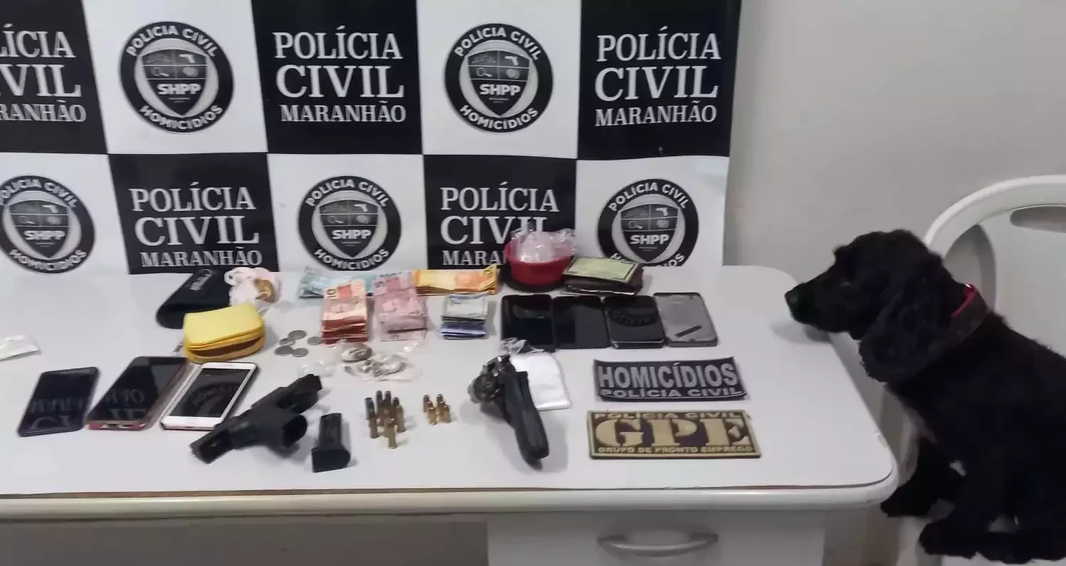 Drogas, dinheiro e armas apreendidas em Timon | FOTO: Polícia Civil