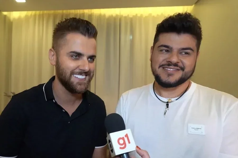Zé Neto e Cristiano em entrevista para TV. Foto: Reprodução G1