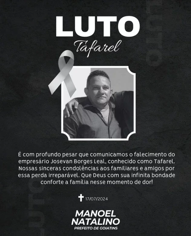 Prefeito Manoel Natalino lamentou morte de Josevan nas redes sociais (Imagem: Reprodução)