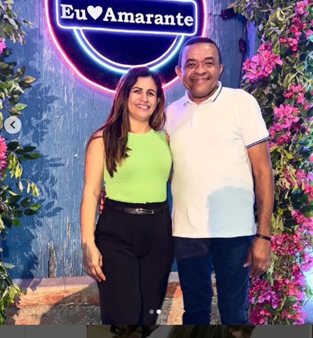 Ana Célia Soares e o pré-candidato em Amarante, professor Adriano Silva - Imagem: Reprodução/Instagram