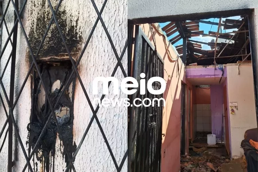 Casa ficou completamente destruída./ Foto: 17°BPM